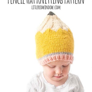 Pencil Hat KNITTING PATTERN / Back to School Hat / Pencil Pattern / Teacher Baby Gift / Pencil Baby Hat / Knit Pencil / Baby Pencil Hat