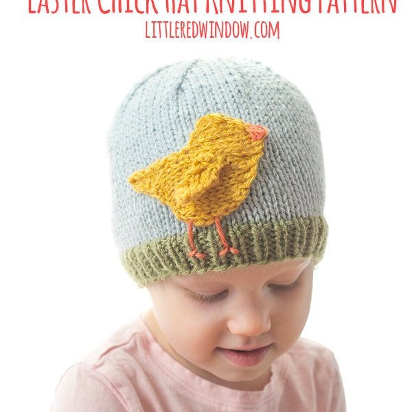 Easter Chick Hat KNITTING PATTERN  Easter Chick Pattern /Baby Chicken Hat/Cute Easter Chick/Easter Outfit/Newborn Chicken Hat/Knit Chick Hat