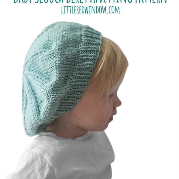 Slouchy Baby Hat KNITTING PATTERN / Knit Beret Pattern / Slouchy Hat Pattern / Slouch Beanie Baby / Slouchy Beret Beanie /Easy Knit Baby Hat