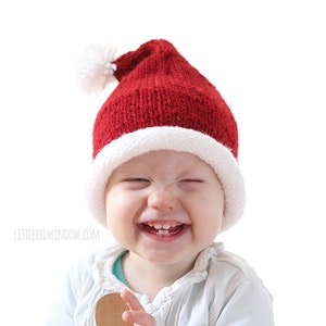 Baby Santa Hat KNITTING PATTERN / Santa Hats for Kids / Santa Hat Newborn / Santa Hat Pattern / My First Christmas / Santa Hat for Infant image 3