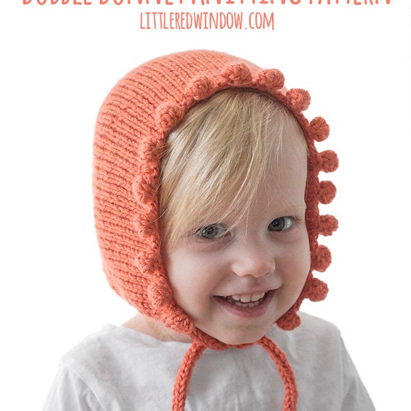 Baby Bobble Bonnet KNITTING PATTERN // Baby Bonnet Bobble Pattern // Bonnet for Baby Girl with Pom Pom Trim
