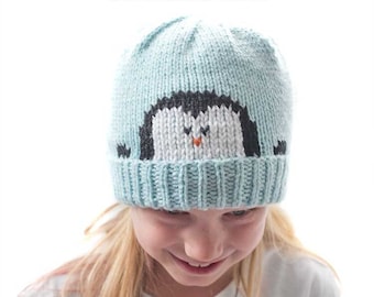 Peekaboo Penguin Hat KNITTING PATTERN / Penguin Knitting Pattern / Knit Penguin Hat Pattern