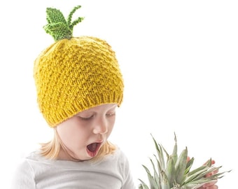 Pineapple Hat KNITTING PATTERN / Knit Pineapple Hat Pattern / Summer Knit Hat Pattern / Fruit Hat Knitting Pattern / Pineapple Pattern
