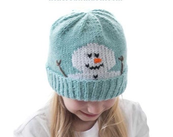 Silly Snowman Hat KNITTING PATTERN / Snowman Pattern / Snowman Knitting Pattern / Knit Snowman Hat Pattern