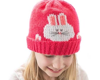 Peekaboo Bunny Hat KNITTING PATTERN / Bunny Hat Pattern / Bunny Knitting Pattern / Bunny Ears Hat Pattern