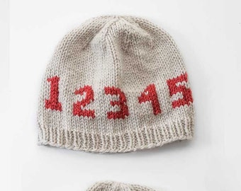 123 Numbers Hats KNITTING PATTERN / Back To School Knitting Pattern / 123 pattern / counting pattern / numbers pattern