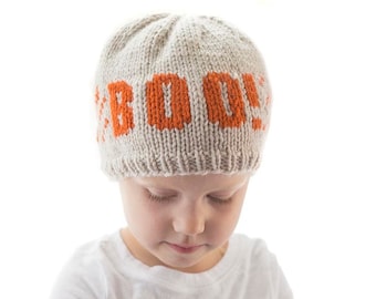 Halloween BOO Hat KNITTING PATTERN / Halloween Baby Hat Knitting Pattern / Halloween Pattern / Halloween Knitting