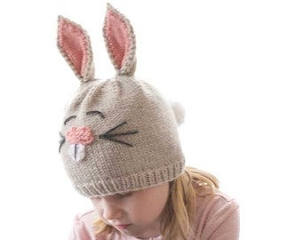 Funny Bunny Hat KNITTING PATTERN / Bunny Hat Pattern / Bunny Ears Hat / Bunny Baby Hat Knitting Pattern / Bunny Pattern