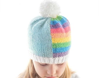 Hemisphere Rainbow Hat KNITTING PATTERN / Easy Beanie Pattern / Rainbow Baby Knitting Pattern / Rainbow Baby Hat Pattern