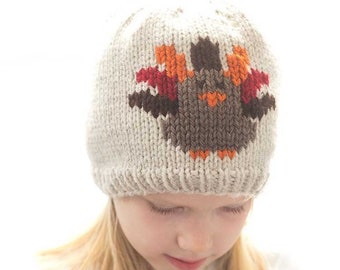 Thanksgiving Turkey Hat KNITTING PATTERN / Duplicate Stitch Knitting Pattern / Turkey Pattern / Thanksgiving Knitting Pattern