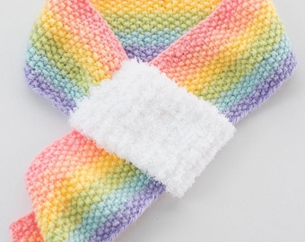 Rainbow Loop Scarf KNITTING PATTERN / Rainbow Scarf Pattern / Rainbow scarf Knitting Pattern / Kids Scarf Knitting Pattern