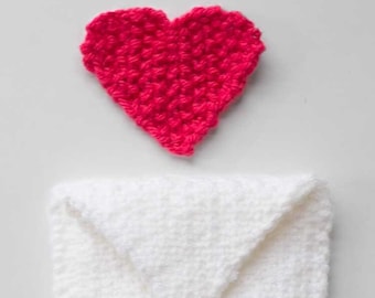 Love Letter KNITTING PATTERN / Knit Heart Shape Pattern / Knit Envelope Pattern / Heart Shape Knitting Pattern