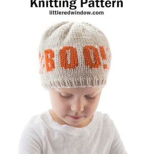 Halloween BOO Hat KNITTING PATTERN / Halloween Baby Hat Knitting Pattern / Halloween Pattern / Halloween Knitting