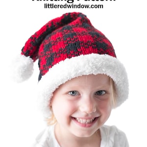 Buffalo Plaid Santa Hat KNITTING PATTERN / Buffalo Plaid Hat Pattern ...