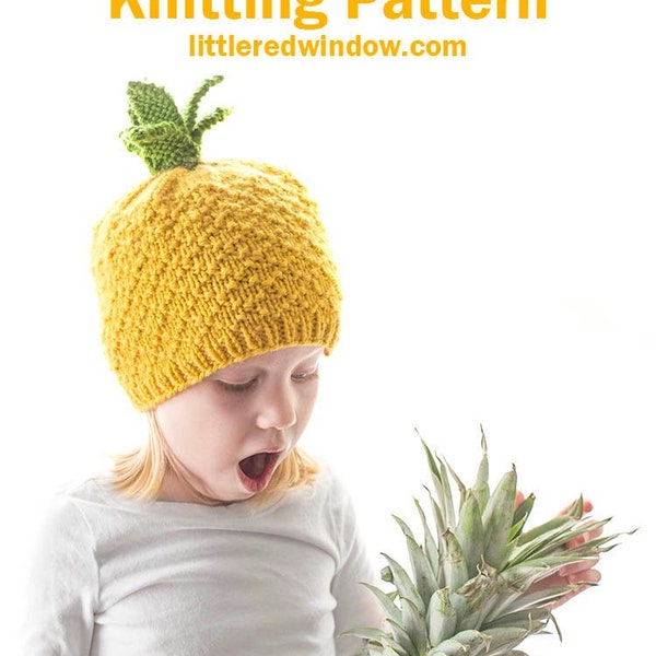 Pineapple Hat KNITTING PATTERN / Knit Pineapple Hat Pattern / Summer Knit Hat Pattern / Fruit Hats/ Pineapple Pattern