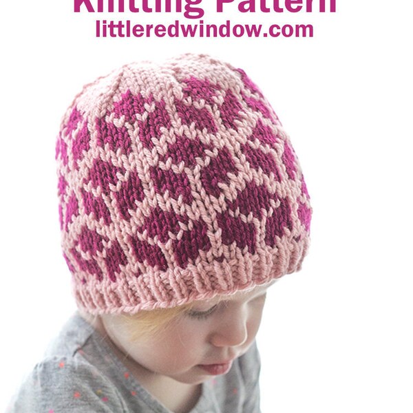 Tumbling Blocks Hat KNITTING PATTERN / Colorful Baby Hat / Geometric Baby Hat/Geometric Pattern/Geometric Fair isle/ Diamond pattern