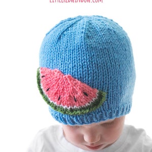 Watermelon Slice Hat KNITTING PATTERN // Watermelon Hat Pattern // Summer Hat Knitting Pattern