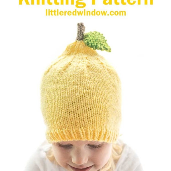 Lemon Hat KNITTING PATTERN / Knit Lemon Hat Pattern / Lemon Hat Pattern / Lemon Knitting Pattern