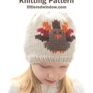 Thanksgiving Turkey Hat KNITTING PATTERN / Duplicate Stitch Knitting Pattern / Turkey Pattern / Thanksgiving Knitting Pattern image 1