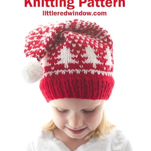 Wintry Fair Isle Stocking Cap KNITTING PATTERN  / Christmas Knitting Pattern / Winter Hat Pattern / Fair Isle Tree Pattern