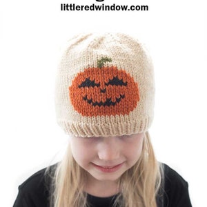 Jolly Jack-O-Lantern Hat KNITTING PATTERN / Pumpkin Hat Knitting Pattern / Halloween Knitting Pattern