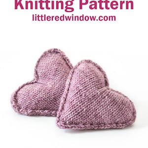 Heart Shaped Handwarmer KNITTING PATTERN / Knit Heart Shape Pattern / Knit Sachet Pattern / Pocket Hand Warmer Knitting Pattern image 1