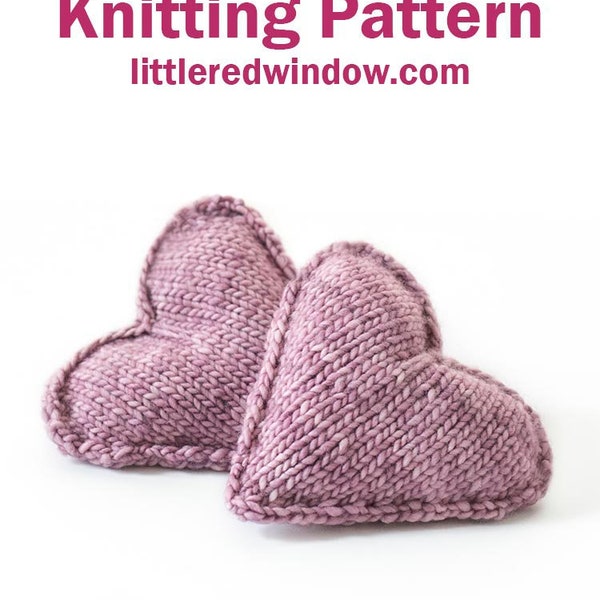 Heart Shaped Handwarmer KNITTING PATTERN / Knit Heart Shape Pattern / Knit Sachet Pattern / Pocket Hand Warmer Knitting Pattern