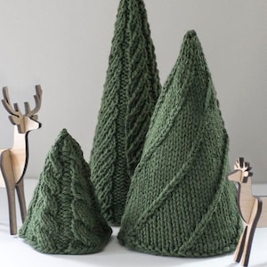 Knit Christmas Trees KNITTING PATTERN / Christmas Knitting Pattern / Winter Knitting Pattern / Knit Christmas Gift Idea