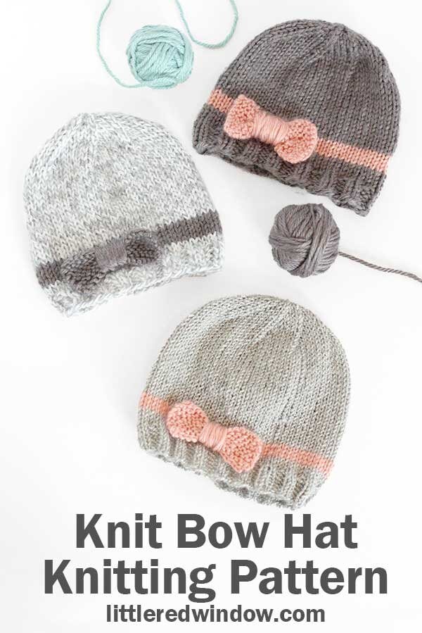 Baby Bow Hat KNITTING PATTERN // Knitting Pattern for Baby Bow Hat KNITTING PATTERN // Knitting Pattern for