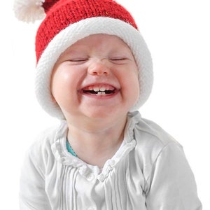 Baby Santa Hat KNITTING PATTERN / Santa Hats for Kids / Santa Hat Newborn / Santa Hat Pattern / My First Christmas / Santa Hat for Infant image 6