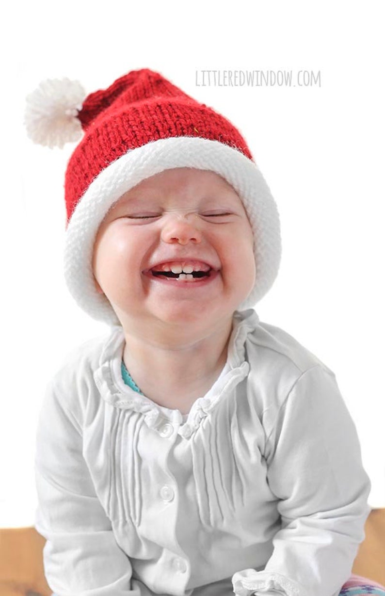 Baby Santa Hat KNITTING PATTERN / Santa Hats for Kids / Santa Hat Newborn / Santa Hat Pattern / My First Christmas / Santa Hat for Infant image 6