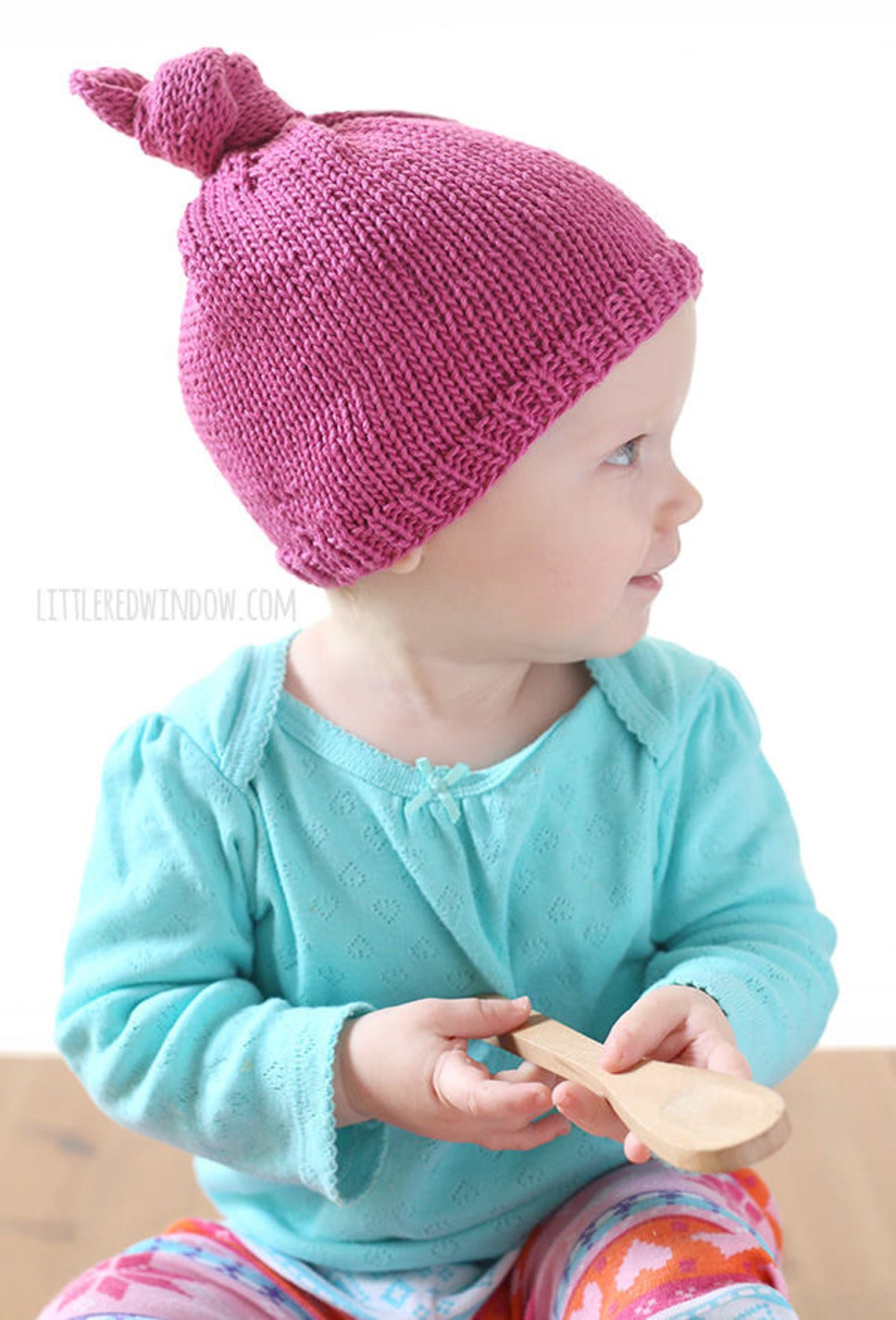 Top Knot Hat KNITTING PATTERN / Top Knot Hat Pattern / Baby Etsy