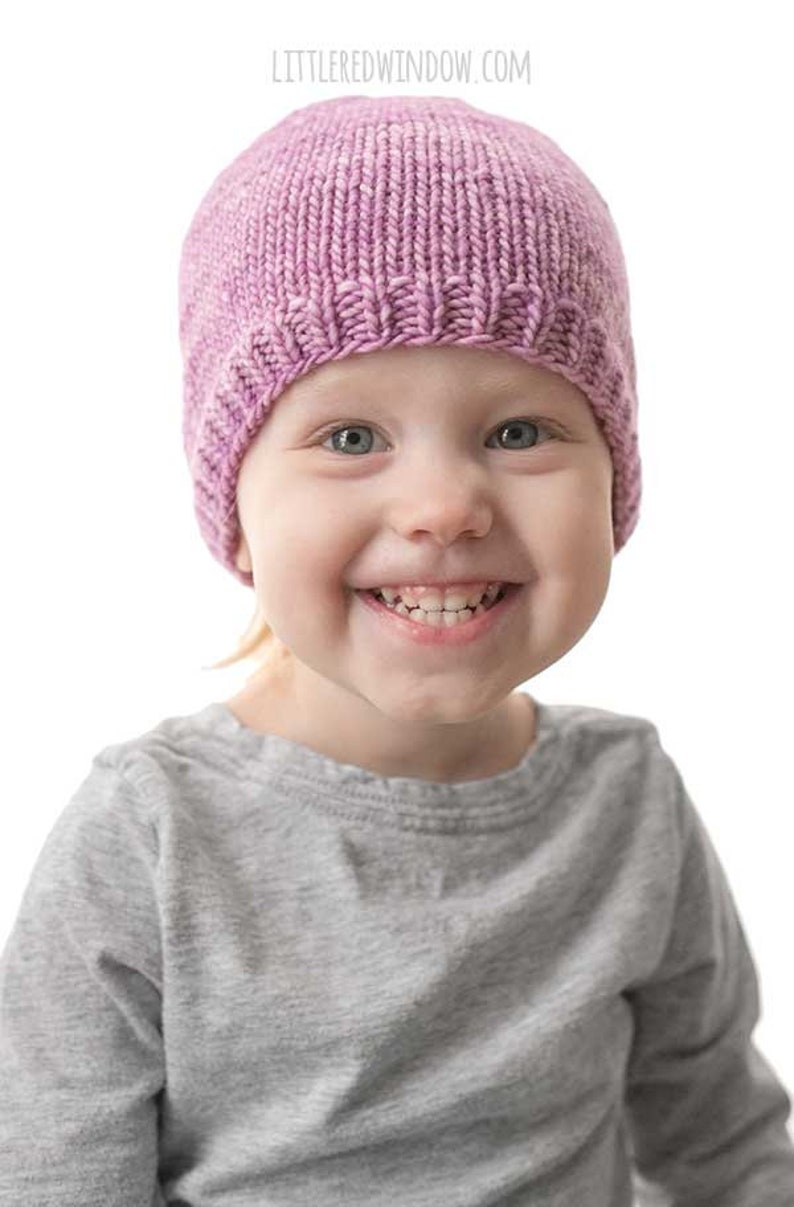 Easy Knit Flat Hat KNITTING PATTERN / Flat Knit Hat Pattern / Beginner ...