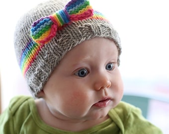 RainBOW Baby Hat KNITTING PATTERN / Knit Rainbow Hat / Rainbow Knitted Hat / Rainbow Beanie / Rainbow Baby Gifts / Rainbow Baby Outfit