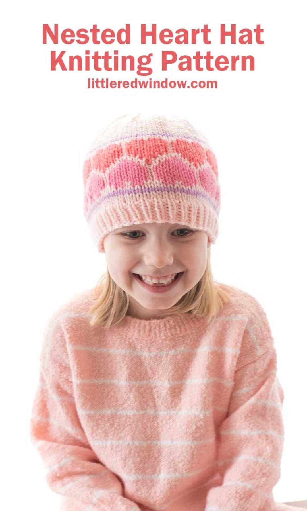 Nested Heart Hat KNITTING PATTERN / Heart Hat Pattern / Heart Knitting ...