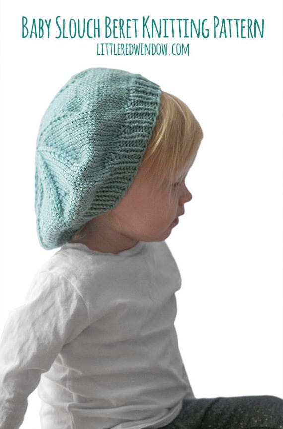 Slouchy Baby Hat KNITTING PATTERN Knit Beret Pattern Slouchy