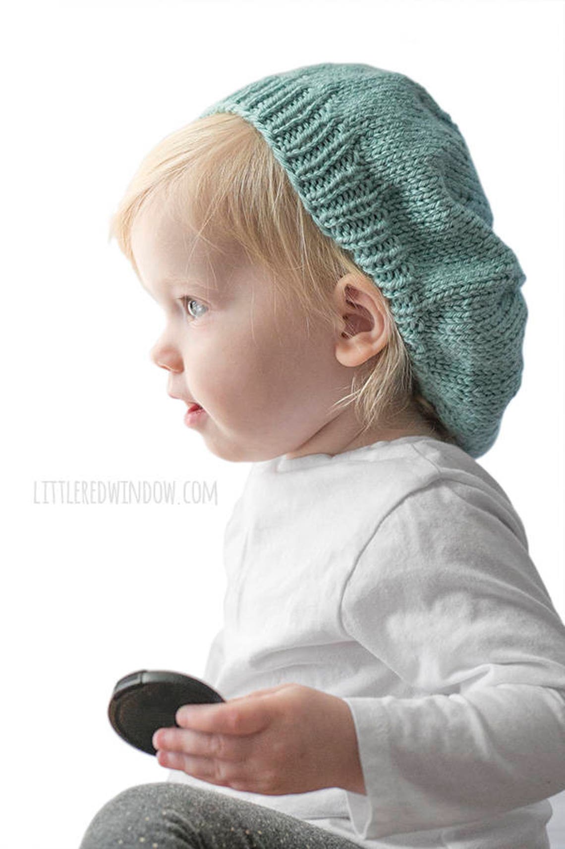 Slouchy Baby Hat KNITTING PATTERN / Knit Beret Pattern / Etsy