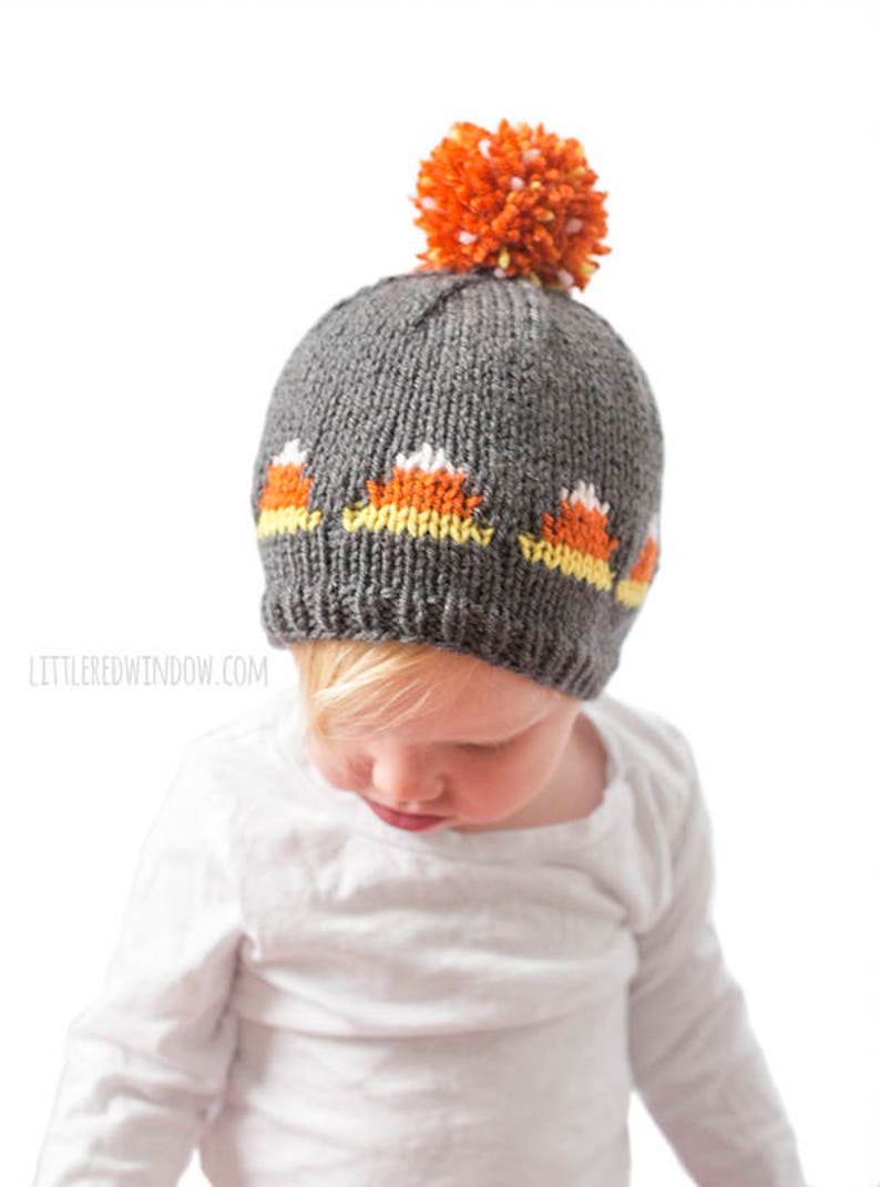 Baby Candy Corn Hat KNITTING PATTERN / Candy Corn Outfit / 1st afbeelding 4