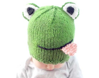 Frog Hat KNITTING PATTERN / Frog Hat Pattern / Knit Frog Hat / Frog Knitting Pattern