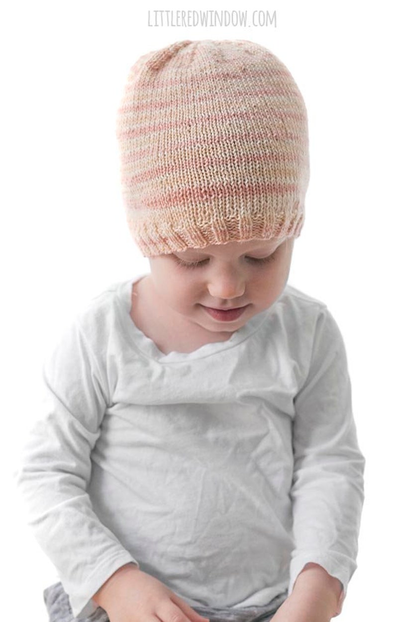 Sock Yarn Hat KNITTING PATTERN // Easy Beanie Pattern Using Etsy
