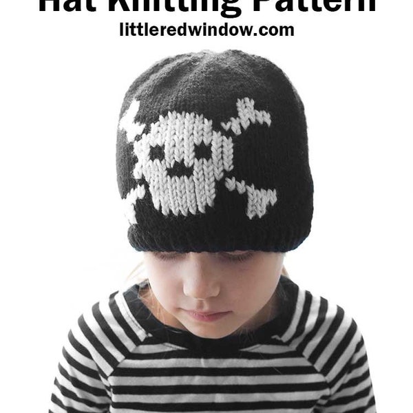 Pirate Skull & Crossbones  Hat KNITTING PATTERN / Skull Hat Pattern / Skeleton Hat Pattern / Halloween Hat Ideas /Fair Isle Pattern