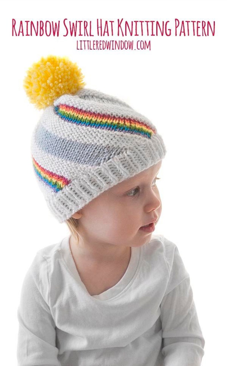 Rainbow Swirl Hat KNITTING PATTERN / Rainbow Pattern / Rainbow Etsy