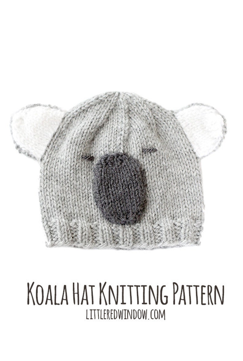 Koala Bear Hat Baby KNITTING PATTERN / Koala Bear Pattern / Koala Bear Gifts / Baby Koala Bear / Koala Bear Nursery / Australian Hat / Koala image 5