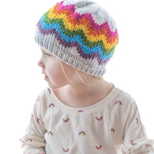 Rainbow Waves Hat KNITTING PATTERN / Rainbow Pattern / Rainbow Baby Hat Knitting Pattern