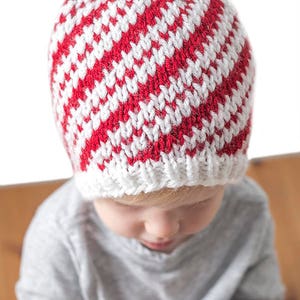 Baby Candy Cane Hat KNITTING PATTERN / Candy Cane Pattern / Fair Isle Pattern / Candy Cane Baby Hat / Striped Hat Pattern / Candy Canes image 5