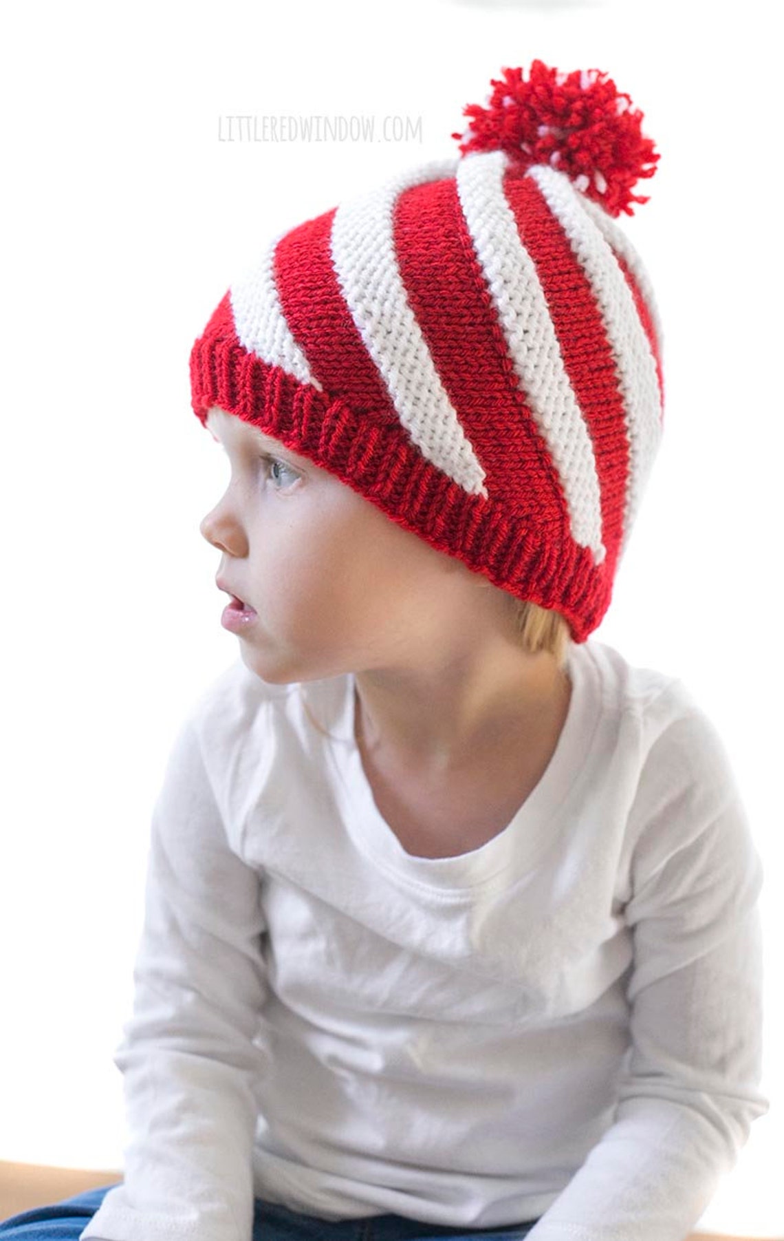 Peppermint Twist Hat KNITTING PATTERN / Candy Cane Pattern / Swirl Hat ...