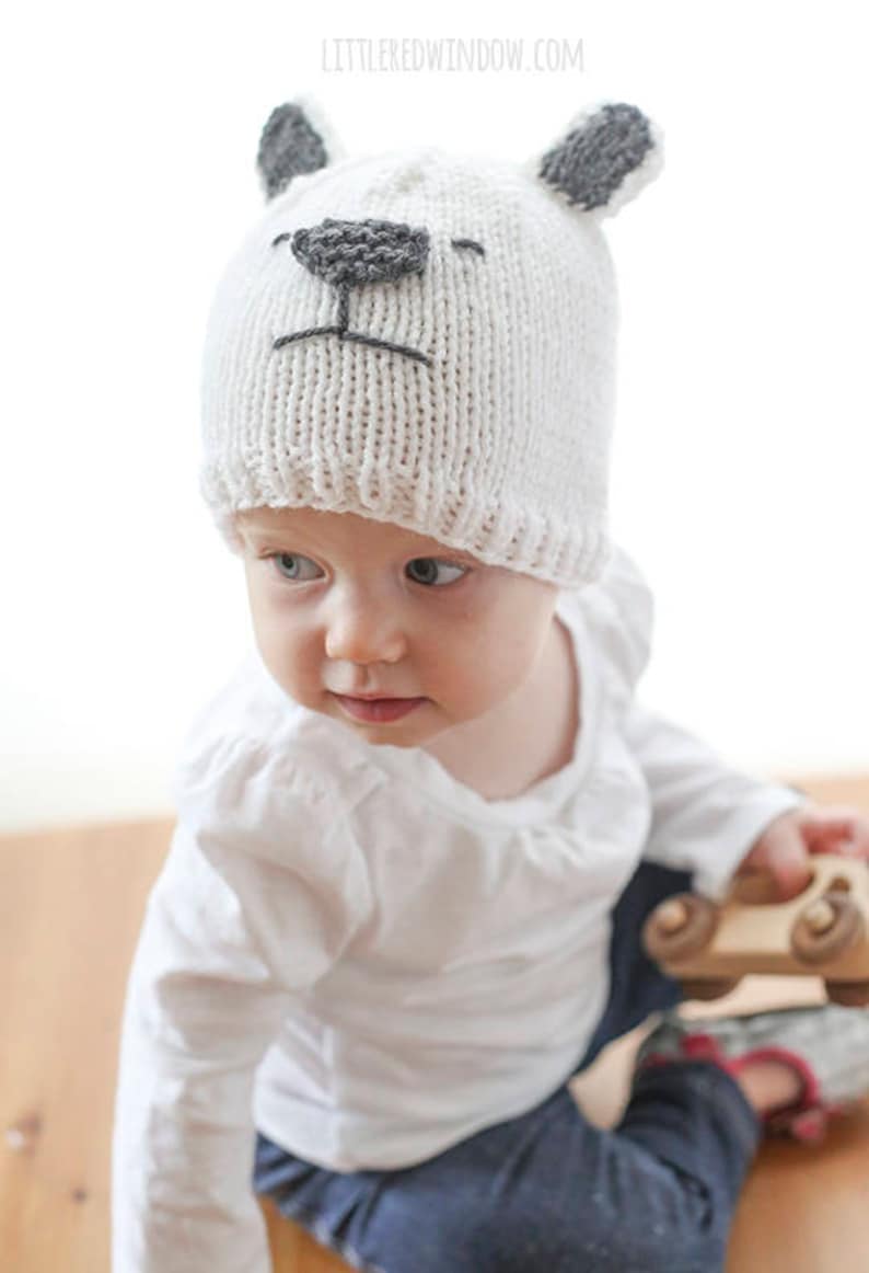 Baby Polar Bear Hat KNITTING PATTERN / Polar Bear Baby Hat / Etsy