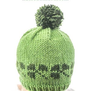 Stickmönster för Shamrockmössa / Shamrockmönster / Fyrklövermönster / Stickmönster för St. Patrick's Day