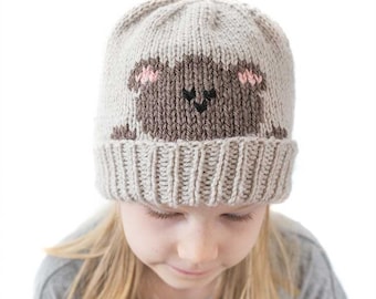 Peekaboo Bear Hat KNITTING PATTERN / Bear Hat Pattern/Baby Teddy Bear Hat / Duplicate Stitch Knitting Pattern/ Bear Pattern