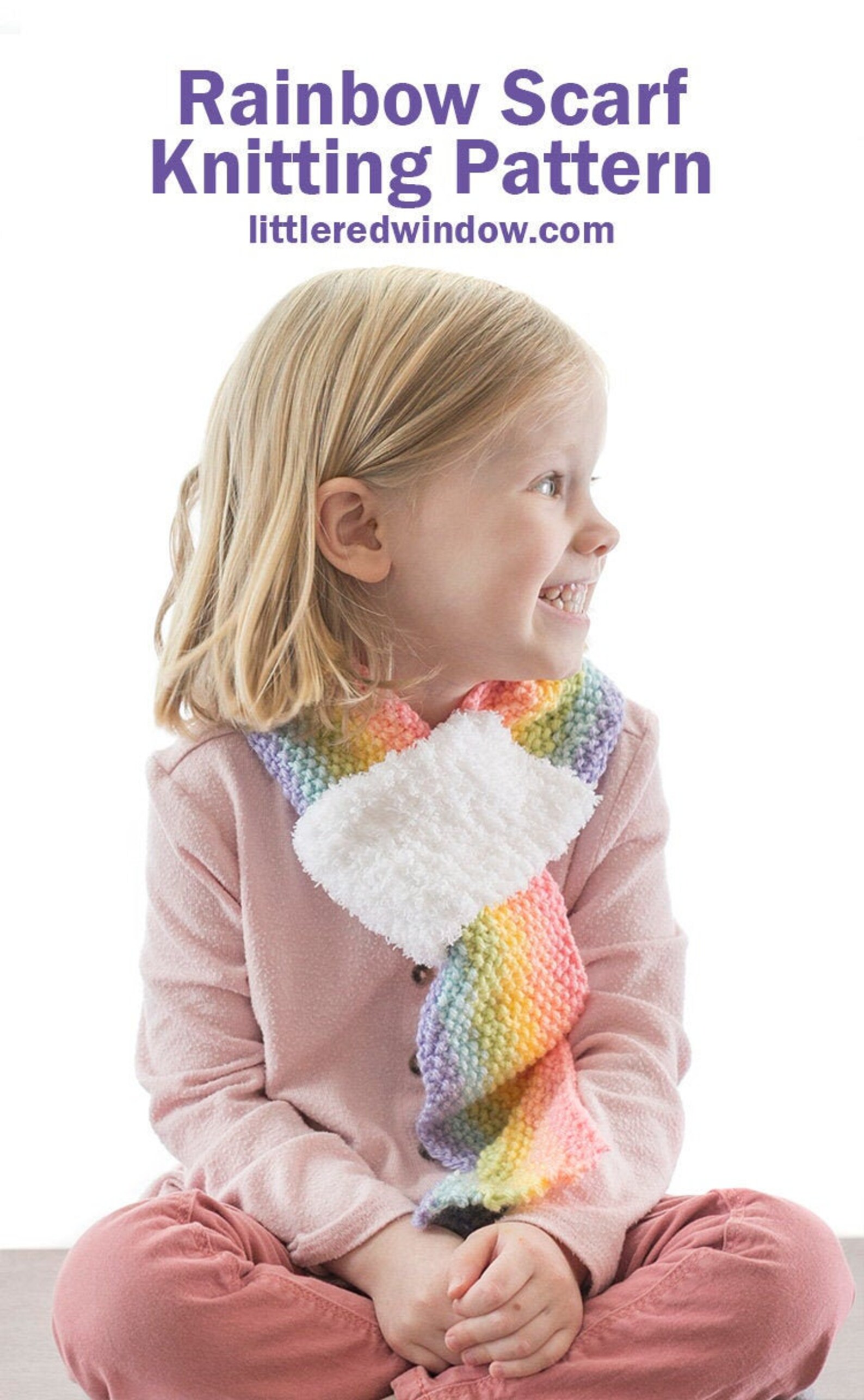 Rainbow Loop Scarf KNITTING PATTERN / Rainbow Scarf Pattern / Etsy